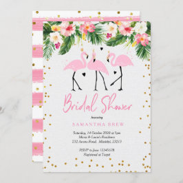 Convite Chá de panela Tropical Summer Flamingo