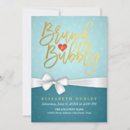 Convite Chá de panela Turquoise Brunch e Bubbles