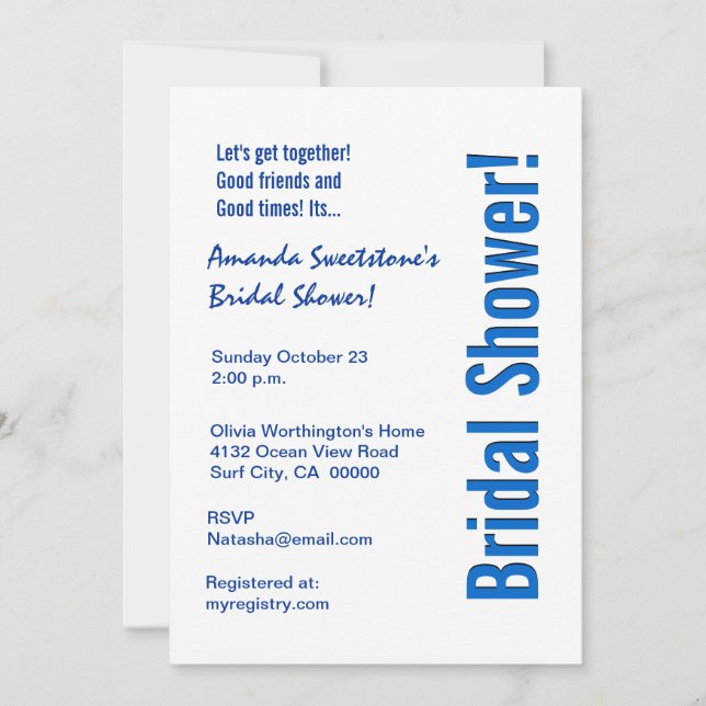 Convite Chá de panela V2 das estrelas azuis de cobalto mod (Frente)