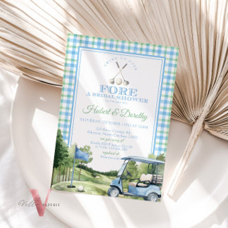 Convite Chá de panela verde azul PAR-TEE Golf