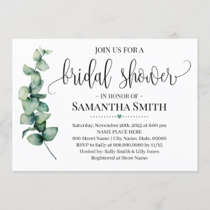 Convite Chá de panela Verde Casamento moderno minimalista