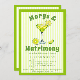 Convite Chá de panela verde-coquetel Margs & Matrimony