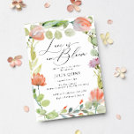 Convite Chá de panela Verde Cor Floral Cor-de-Rosa<br><div class="desc">Chá de panela Verde Cor Floral Cor-de-Rosa</div>