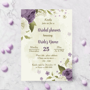 Convite chá de panela verde de flores brancas