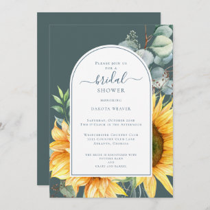 Convite Chá de panela Verde de Girassol Verde Sage