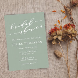 Convite Chá de panela Verde de Sage Clássico Minimalista