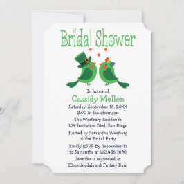 Convite Chá de panela Verde e Branco do Lovebird