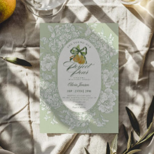 Convite Chá de panela Verde Pair Pear Floral Pair