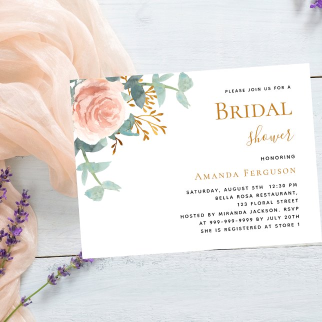 Convite Chá de panela verde-rosa cor-de-rosa (Criador carregado)