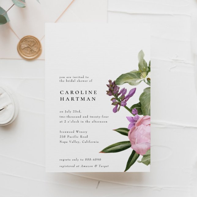 Convite Chá de panela Verde Rosa do Jardim Flor (Criador carregado)