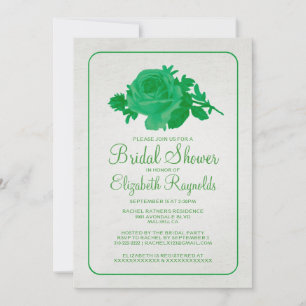 Convite Chá de panela Verde Russo Floral/Flor Convidado