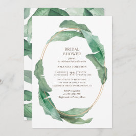 Convite Chá de panela verde tropical. Botânico elegante