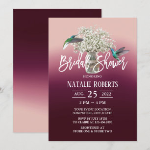 Convite Chá de panela Vermelho de Vinho de Vinho para a R