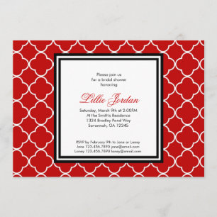 Convite Chá de panela vermelho, preto & branco