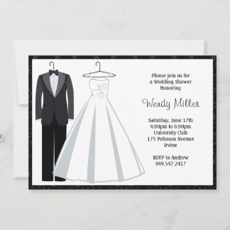 Convite Chá de panela - Vestido de casamento