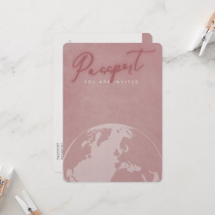 Convite Chá de panela viagem cor-de-rosa-claro