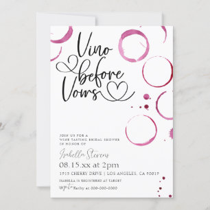 Convite Chá de panela Vino Before Vows