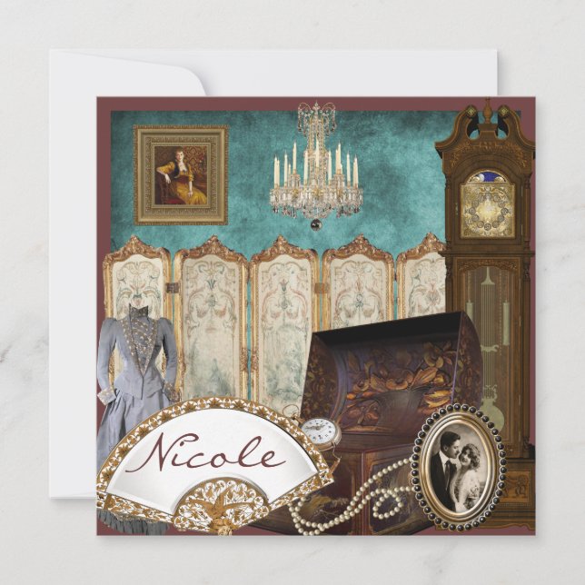 Convite Chá de panela Vintage (Frente)