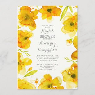 Convite Chá de panela Vintage Amarelo Floral