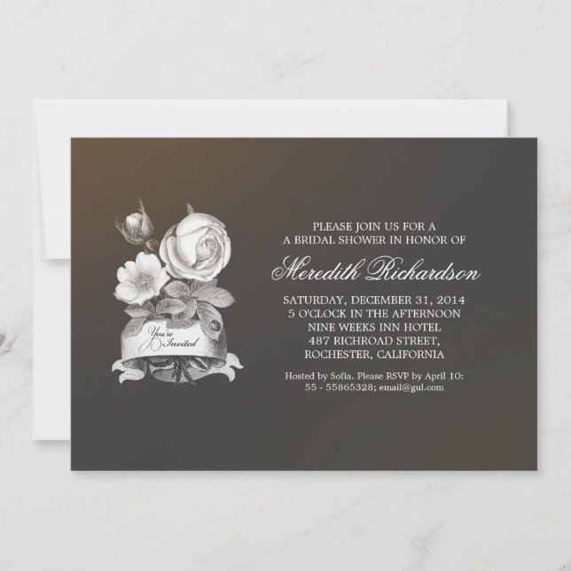 Convite chá de panela vintage elegante (Frente)