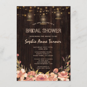 Convite Chá de panela Vintage Floral Madeira Velho Lanter