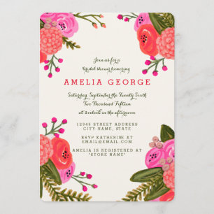 Convite Chá de panela Vintage Garden