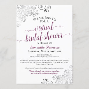 Convite Chá de panela virtual branco Elegante