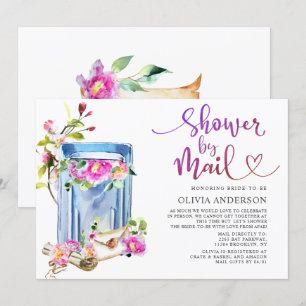 Convite Chá de panela Virtual de Watercolor por Correio