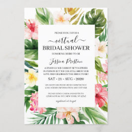 Convite Chá de panela Virtual Floral Tropical de Watercolo