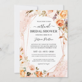 Convite Chá de panela Virtual Geométrico das Flores de Out