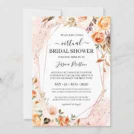 Convite Chá de panela Virtual Geométrico das Flores de Out