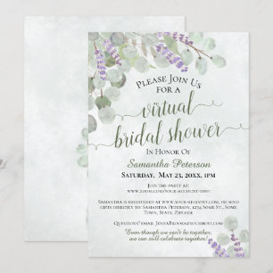 Convite Chá de panela Virtual Russo Eucalipto & Lavanda