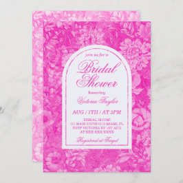 Convite Chá de panela Vitoriano Rosa Magenta