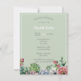 Convite Chá de panela Watercolo Azul Cor-de-rosa Verde Ver