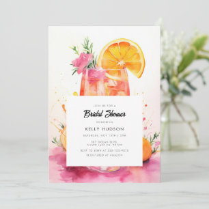 Convite Chá de panela Watercolor Aperol Spritz