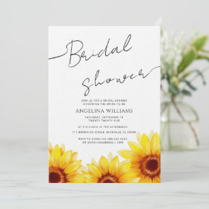 Convite Chá de panela Watercolor Girassol