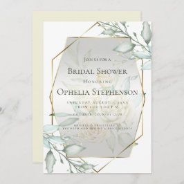 Convite CHÁ DE PANELA | Watercolor Ivory Yellow Blush Rosa