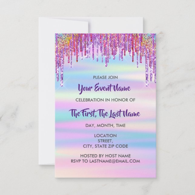 Convite Chá de panela Wedding 16ª Holografia (Frente)