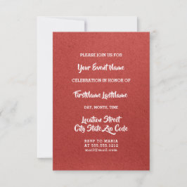 Convite Chá de panela Wedding 16th Bridal Red