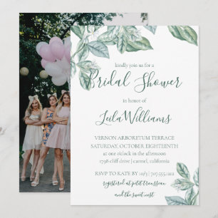 Convite Chá de panela Wedding da foto botânica da hortel