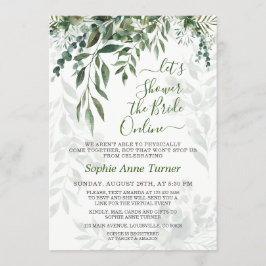 Convite Chá de panela Whimsical Watercolor Greenery Online