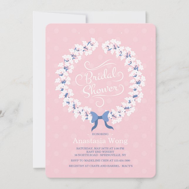 Convite Chá de panela White Stephanotis Wreath (Frente)