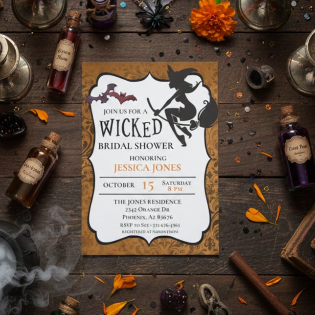Convite Chá de panela Wicked Bruxa no Dia das Bruxas (Criador carregado)