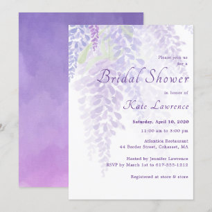 Convite Chá de panela Wisteria Wisteria Watercolor