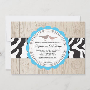 Convite chá de panela Zebra Bird 5x7