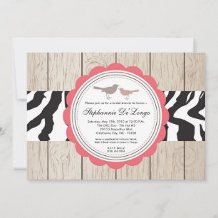 Convite chá de panela Zebra Bird 5x7