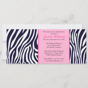Convite Chá de panela Zebra Rosa