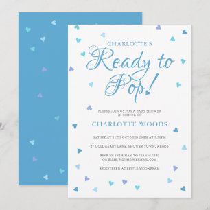Convite Chá De Pop Baby Boy Pronto Para O Amor Azul