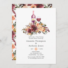 Convite Chá de Provandos de vinho Bordo Peach