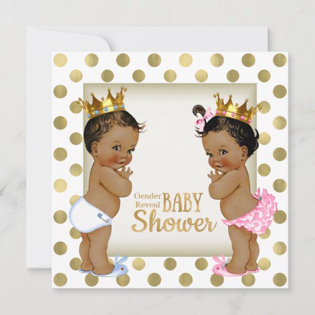 Convite Chá de Revelação do Bebê com Tema de Gênero Étnico (Frente)